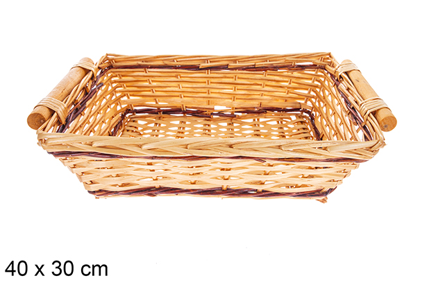 Cesta rectangular bicolor Dalen 40x30 cm