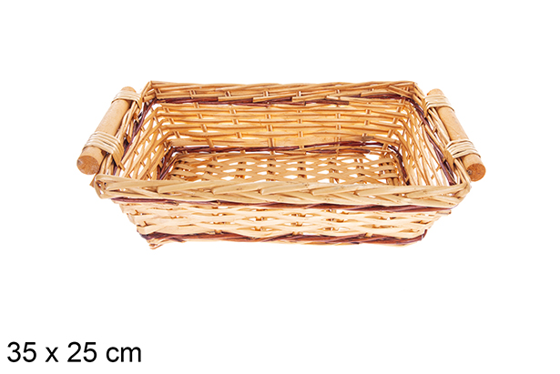 Dalen two-tone rectangular basket 35x25 cm
