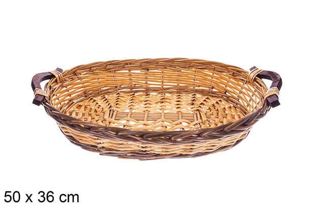 Cesta ovalada bicolor  Taviora 50x36 cm