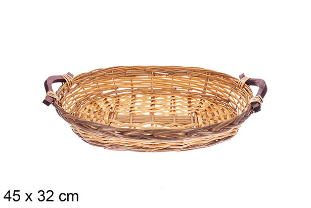 Cestino ovale bicolore  Taviora 45x32 cm