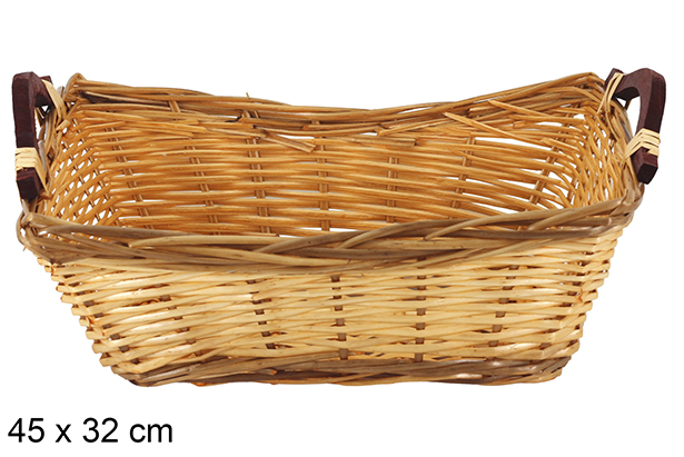 Panier rectangulaire bicolore Lornexa 45x32 cm