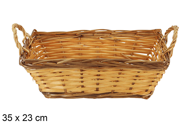 Cestino rettangolare bicolore Briselum  35x23 cm