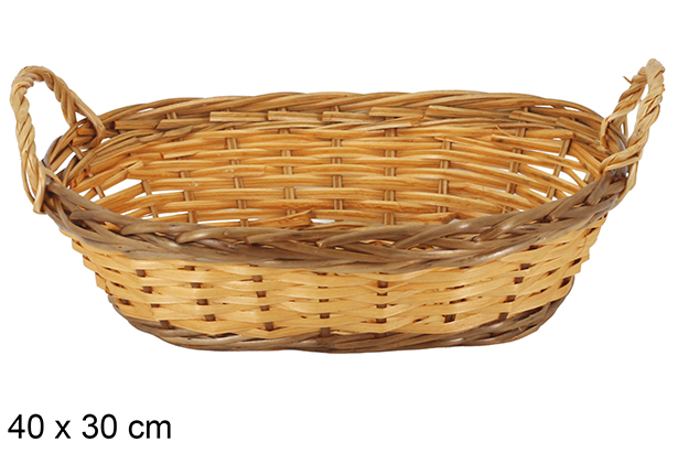 Cesta ovalada bicolor Briselum  40x30 cm