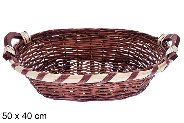 Cesta ovalada caoba Avelia 50x40 cm