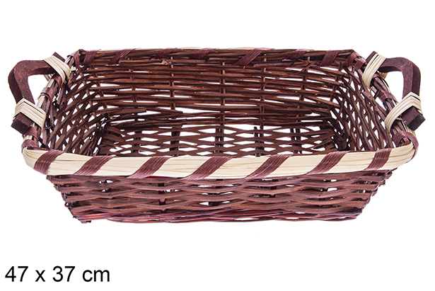 Avelia mahogany rectangular basket 47x37 cm