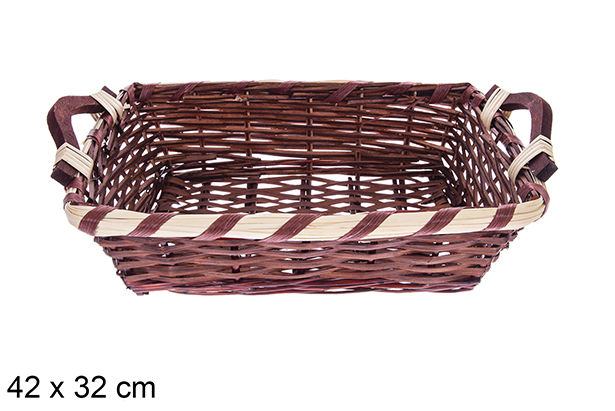 Avelia mahogany rectangular basket 42x32 cm