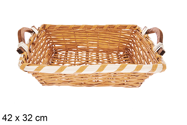 Cesta rectangular miel Avelia 42x32 cm