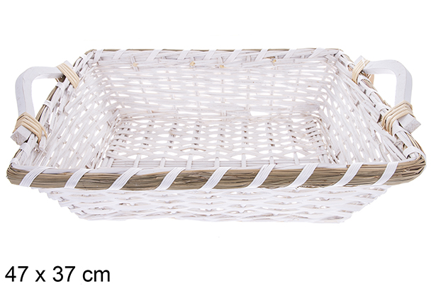 Avelia white rectangular basket 47x37 cm