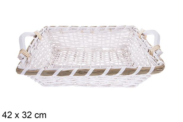 Avelia white rectangular basket 42x32 cm