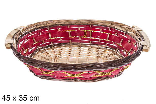 Cestino ovale bicolore Flior 45x35 cm