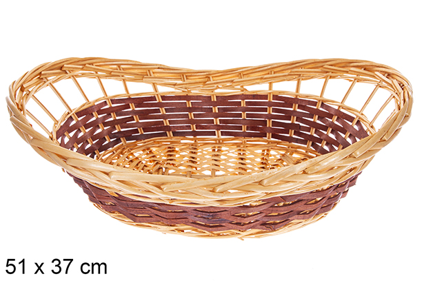 Panier ovale Lexira miel/acajou 51x37 cm