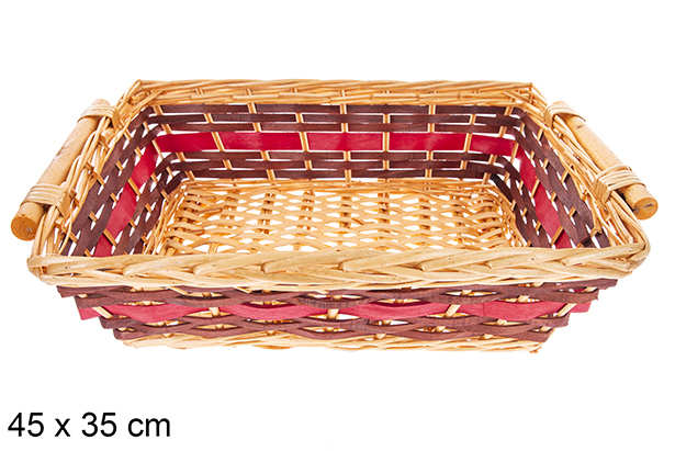 Cesta rectangular bicolor Selvionte 45x35 cm