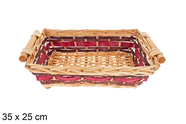 Panier rectangulaire bicolore Selvionte 35x25 cm