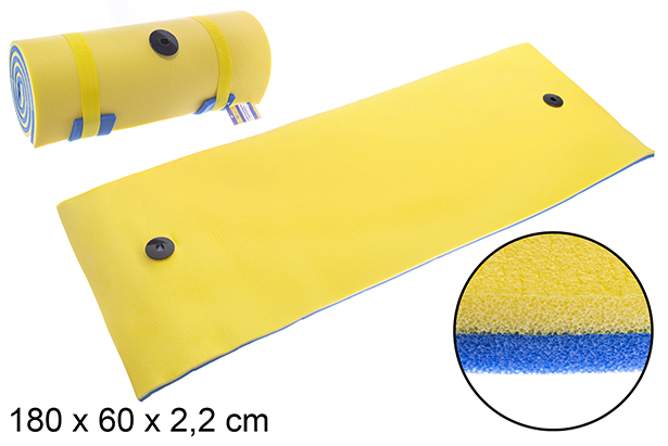 Yellow/blue floating mattress 180x60x2.2cm