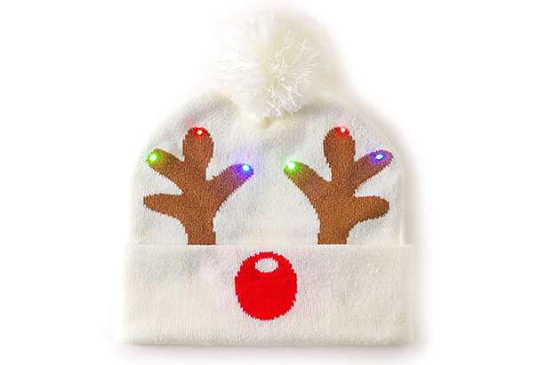 Cappello di renna di Natale con LED