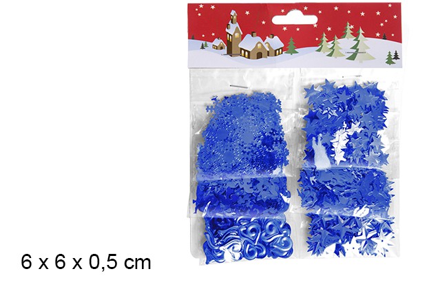 Christmas decoration shapes plastic blue color 6 cm