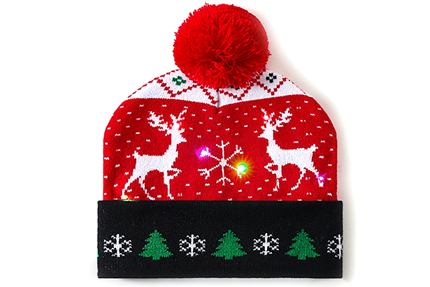 Gorro rojo navidad con led