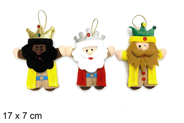 Conjunto de pingentes Três Reis Magos 17x7 cm