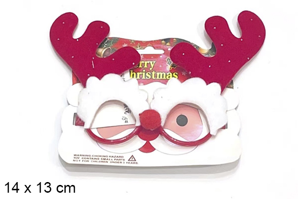 Gafas terciopelo Navidad 14x13 cm