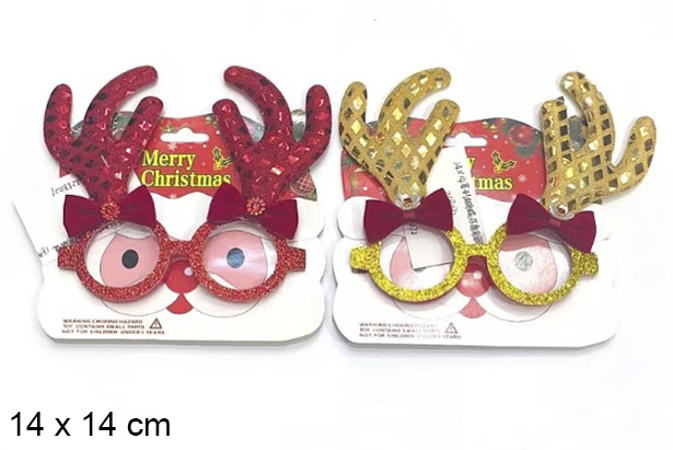 Gafas Navidad 14x14 cm