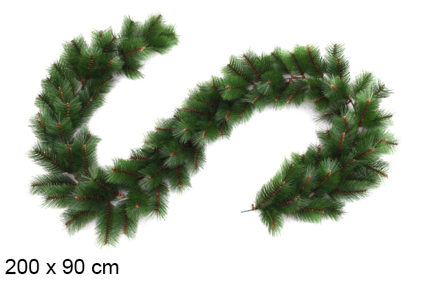 Rama verde decorativa Navidad 200x90 cm