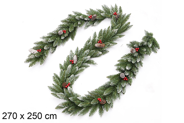 Rama verde/blanca decorativa Navidad 270x250 cm