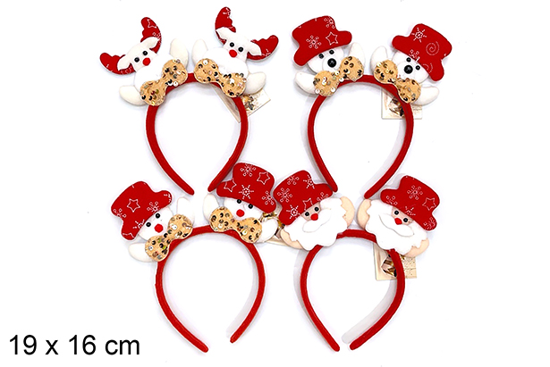 Diadema Navidad surtidos 19x16 cm