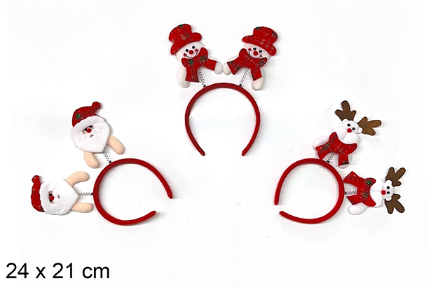 Diadema Navidad surtidos 24x21 cm