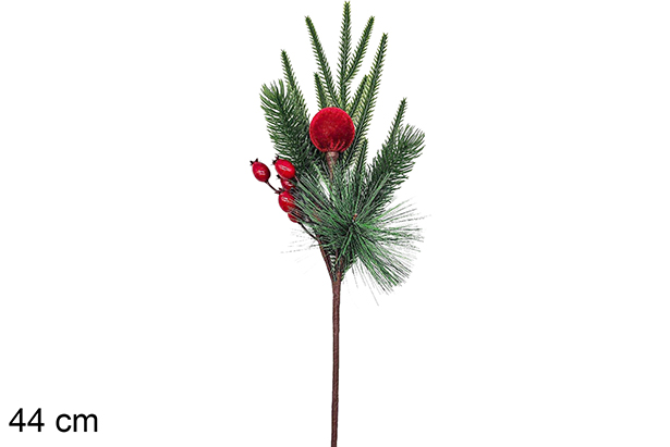 Ramo di Natale verde/rosso 44 cm