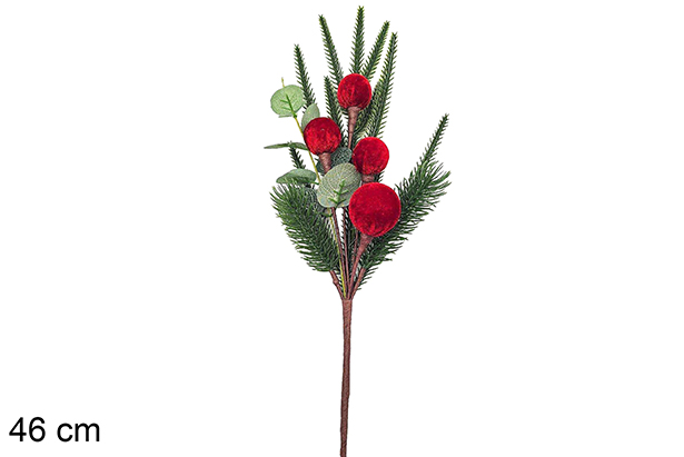 Ramo de Natal verde/vermelho de 46 cm