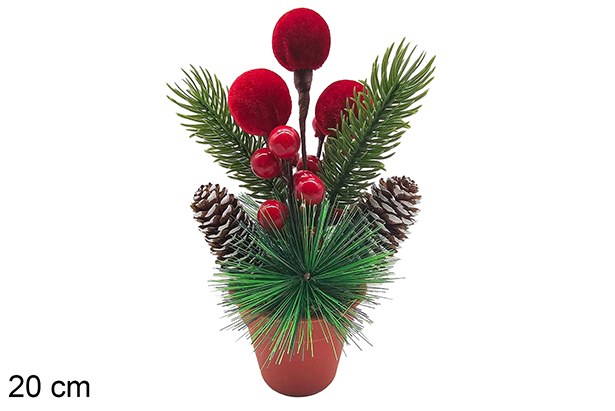 Vaso di fiori natalizio 20 cm