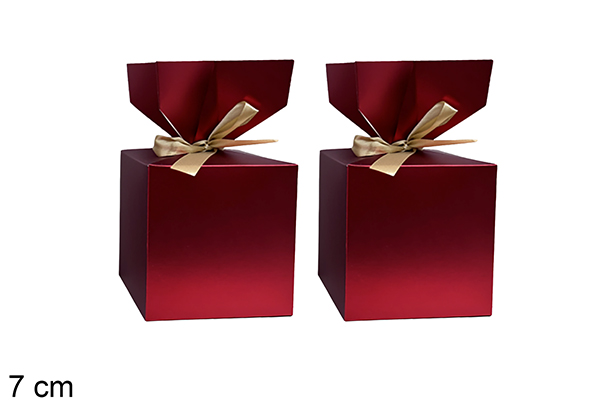Set 2 cajas roja Navidad 7cm
