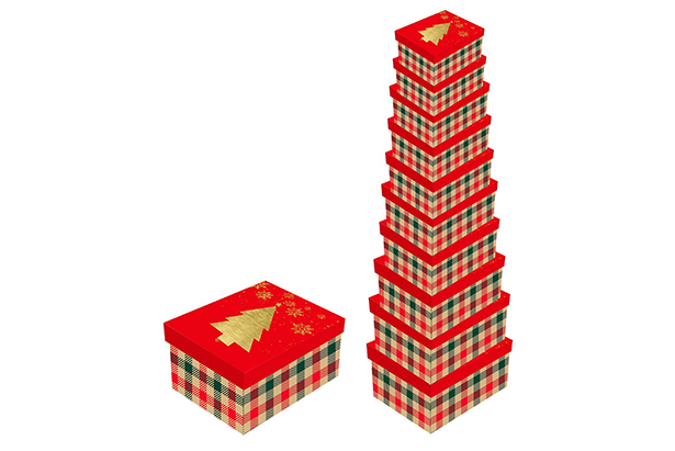 Pack 10 cajas cartón Navidad decorada 37.5x29x16 cm-2
