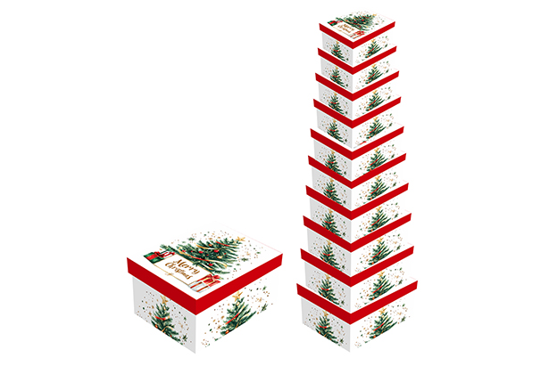 Pack 10 caixas de papelão decoradas de Natal 37.5x29x16 cm-3