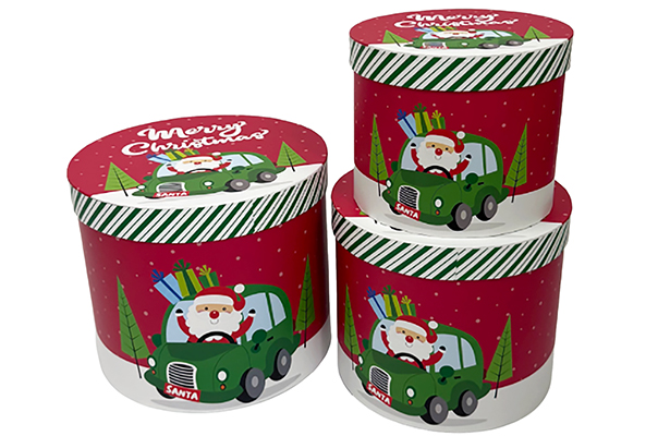 Pack 3 boîtes en carton de Noël décorées 23x19.5 cm-1