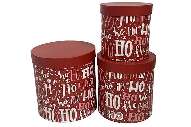 Pack 3 caixas de papelão decoradas de Natal 20x20.5 cm