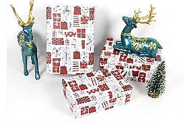 Pack 3 boîtes en carton de Noël décorées 23x16x9.5 cm-1