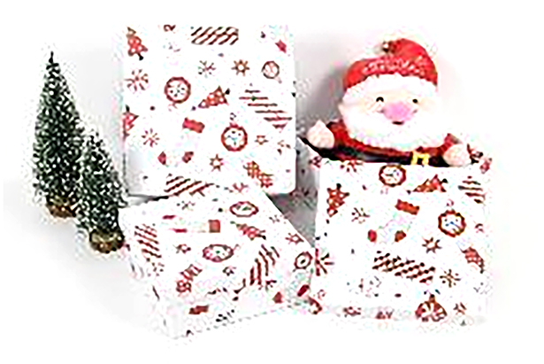 Pack 3 caixas de papelão decoradas de Natal 19.5x19.5x9.5 cm-2