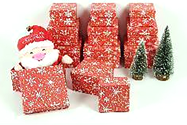 Pack 3 scatole natalizie in cartone decorate 13.5x13.5x8 cm-2
