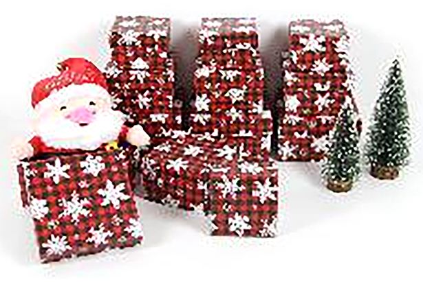 Pack 3 cajas cartón Navidad decorada 13.5x13.5x8 cm-4