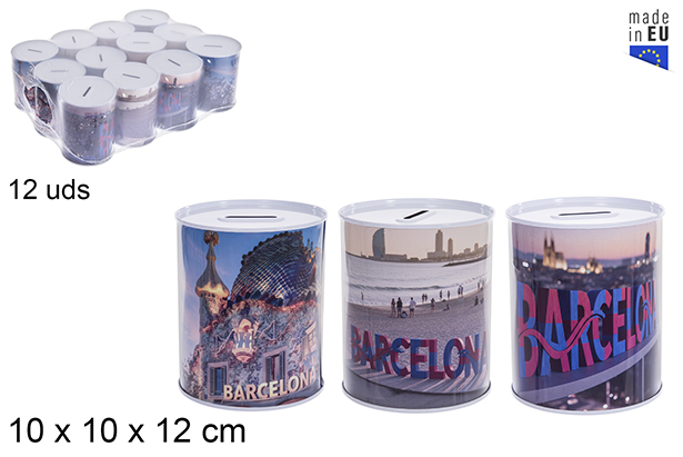 Hucha metal Barcelona 10x12 cm