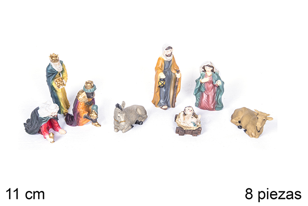 [124011] Nativity and Three Kings Nativity Scene Pack 11 cm