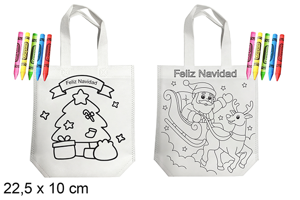 Bolsa navidad para colorear 22.5x10cm