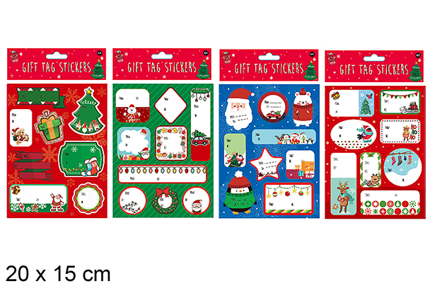 Etiquetas regalo De y Para navidad surtido 20x15 cm