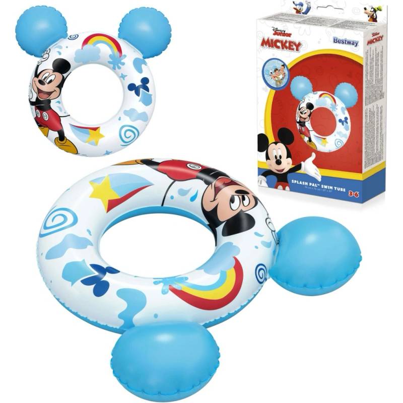 [126652] Salvagente gonfiabile Mickey con orecchie – Scatola BW – 74 × 76 cm