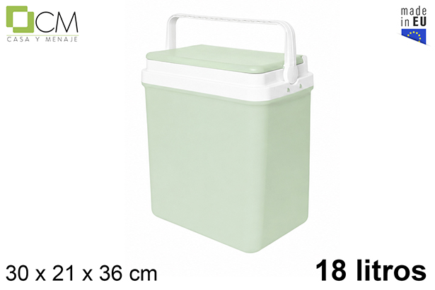 Nevera verde pastel tapa plana 18l.