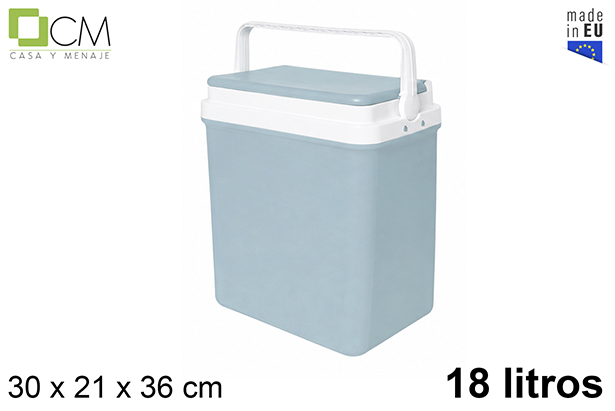 Nevera azul pizarra tapa plana 18l.