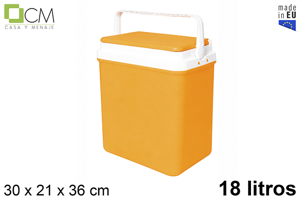 Nevera naranja tapa plana 18 l.