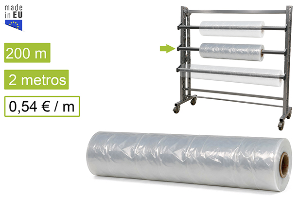 Bobina Tubo Film Transparente 2000m 35 Kg
