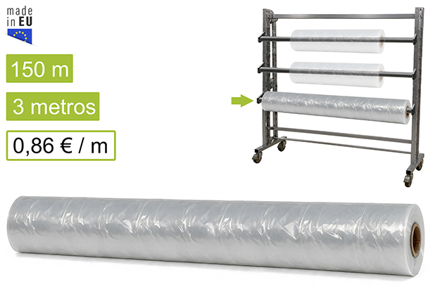 Bobina Tubo Film Transparente 2000m 35 Kg (